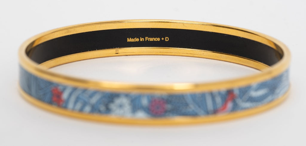 Hermes Thin Enamel Blue Bangle