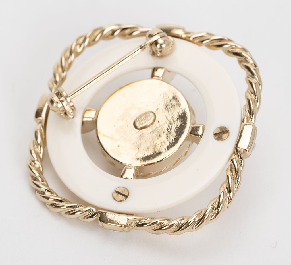 Chanel Nautical Pearl Light Gold Brooch