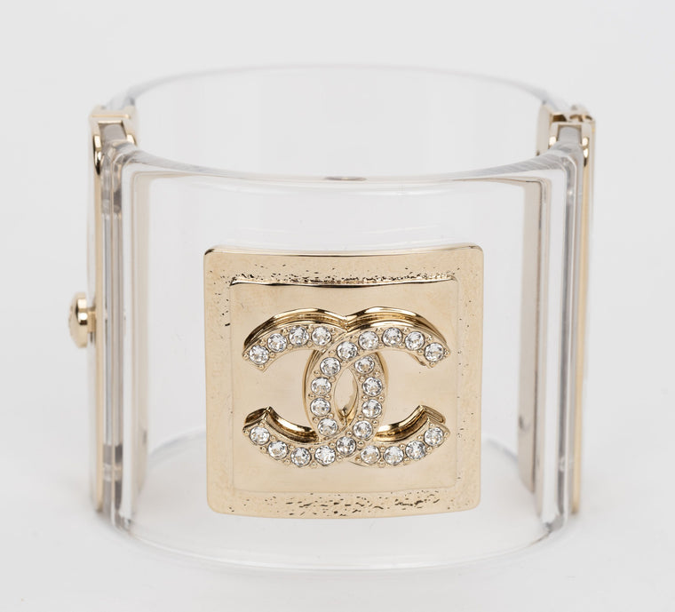 Chanel New Resin and Strass CC Cuff