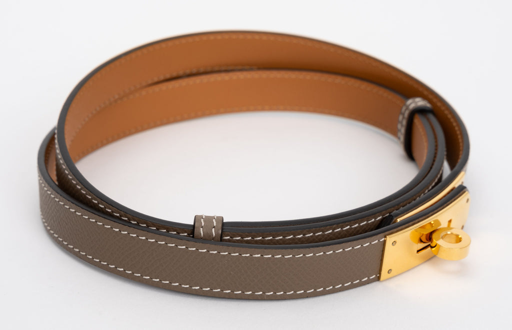 Hermes Etoupe Epsom Gold Kelly Belt
