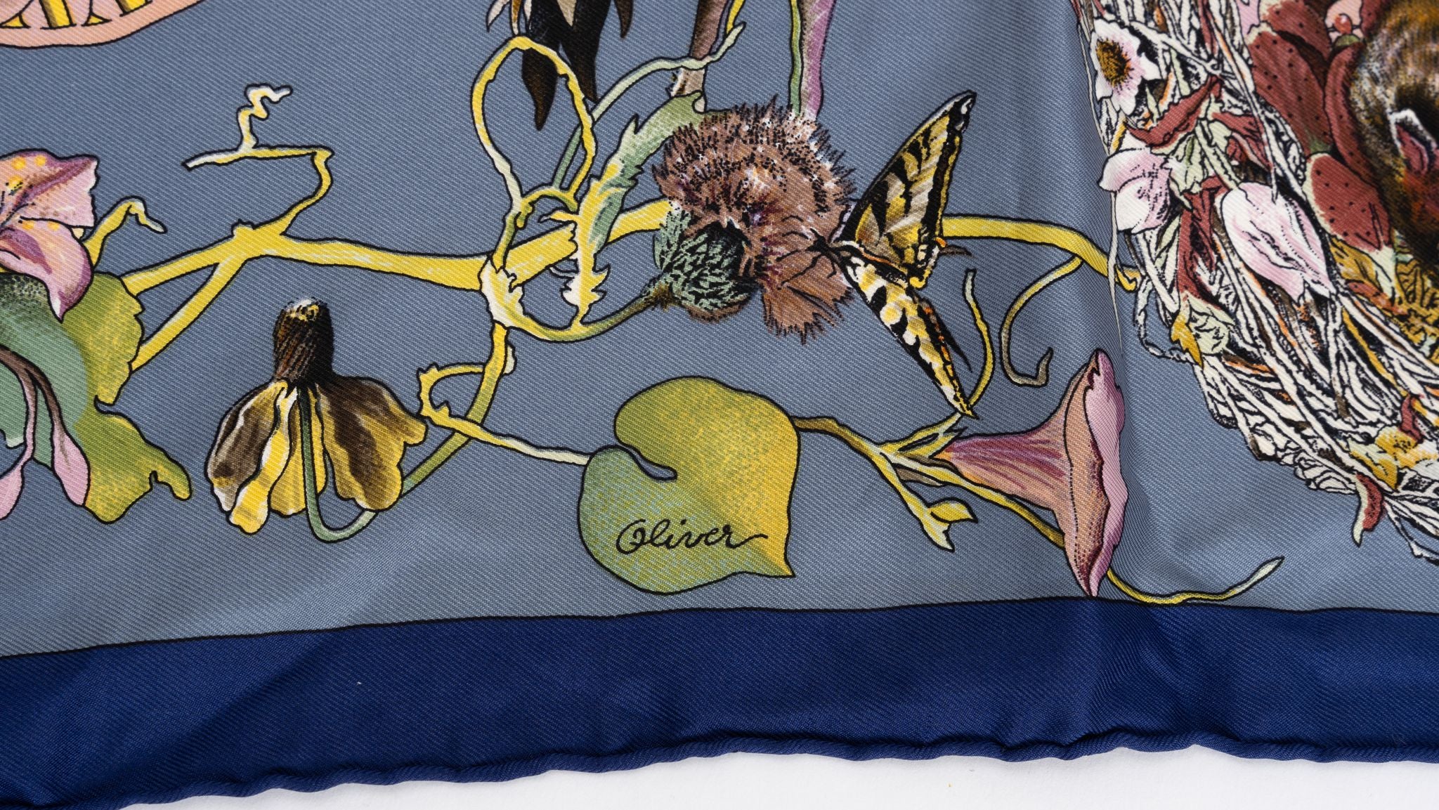 HERMESエルメスカレ70texaswildlife Hermès Blue Texas Wildlife Scarf Oliver - Vintage Lux