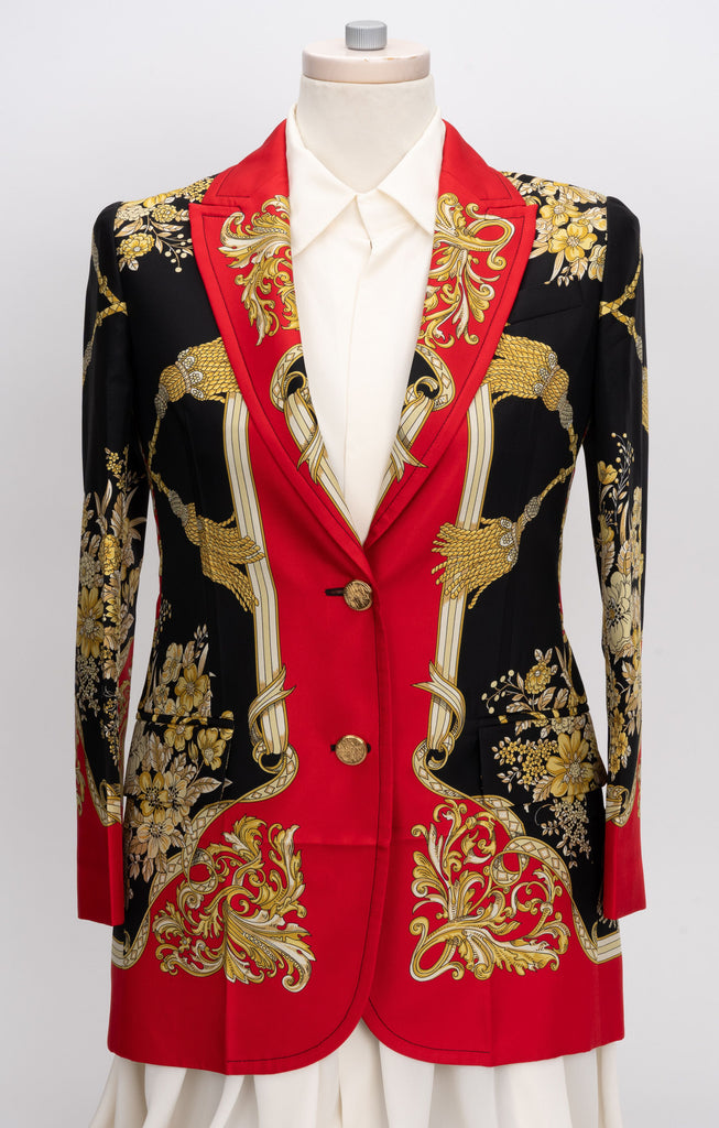 Gucci New Silk Twill Blazer With Tag