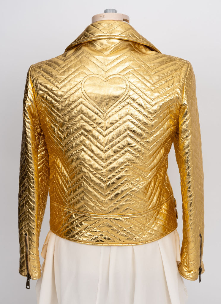 Gucci New Marmont Gold Biker Jacket