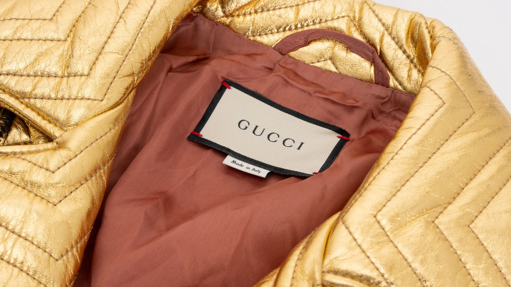 Gucci New Marmont Gold Biker Jacket