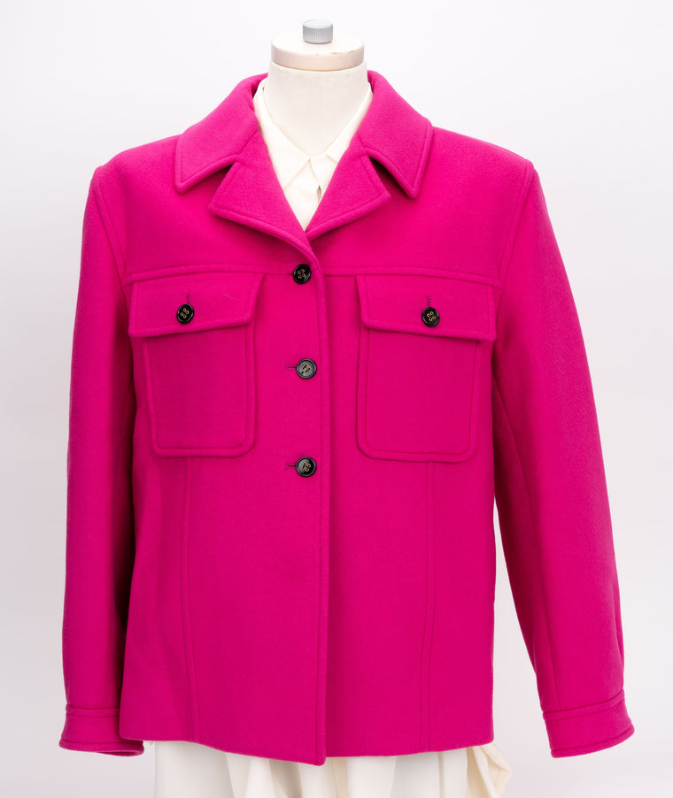 YSL New Fuchsia Wool Jacket Size FR 42