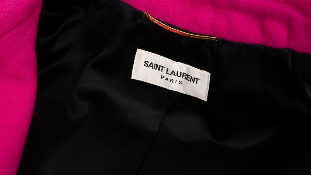 YSL New Fuchsia Wool Jacket Size FR 42