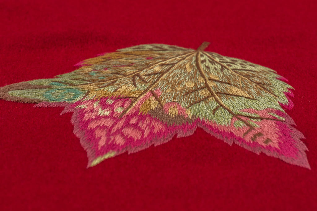 Hermès Burgundy Embroidered King Blanket