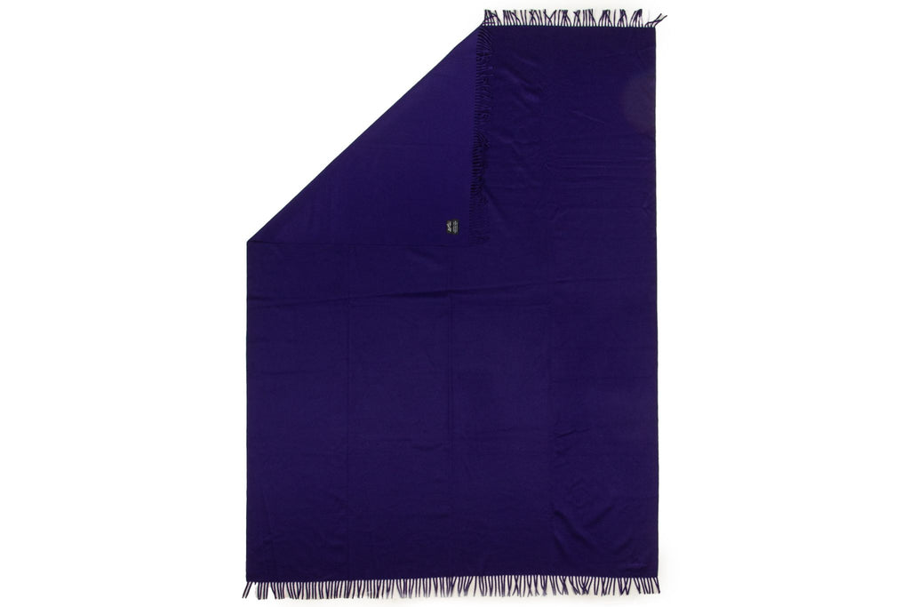 Hermès Purple Cashmere Fringe Blanket