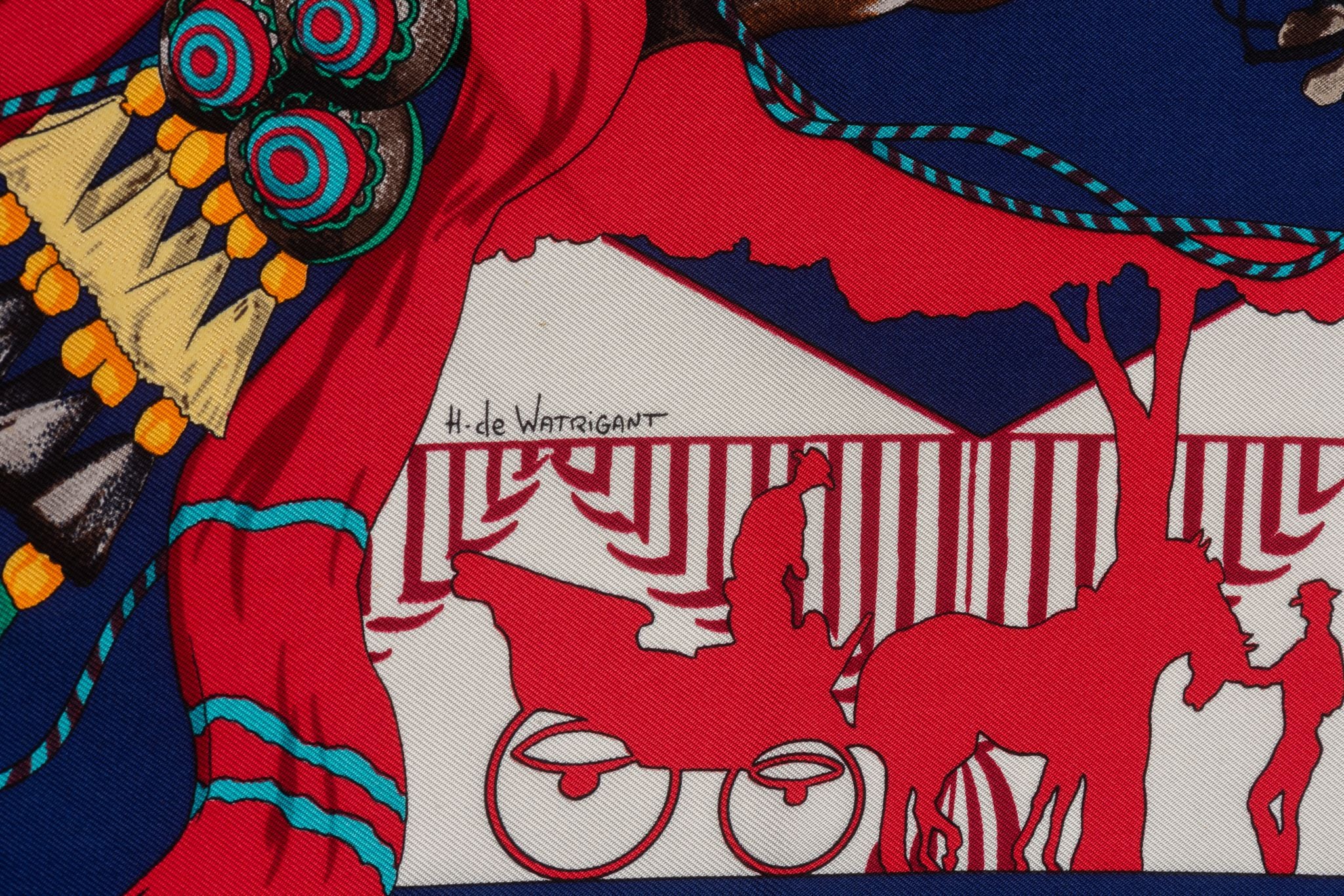 Hermes Navy Feria de Sevilla Silk Scarf - Vintage Lux