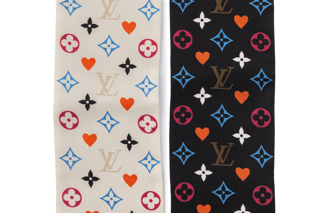 Louis Vuitton Black White Silk Bandeau