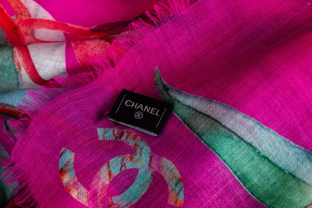 Chanel New Fuchsia Cashmere Shawl