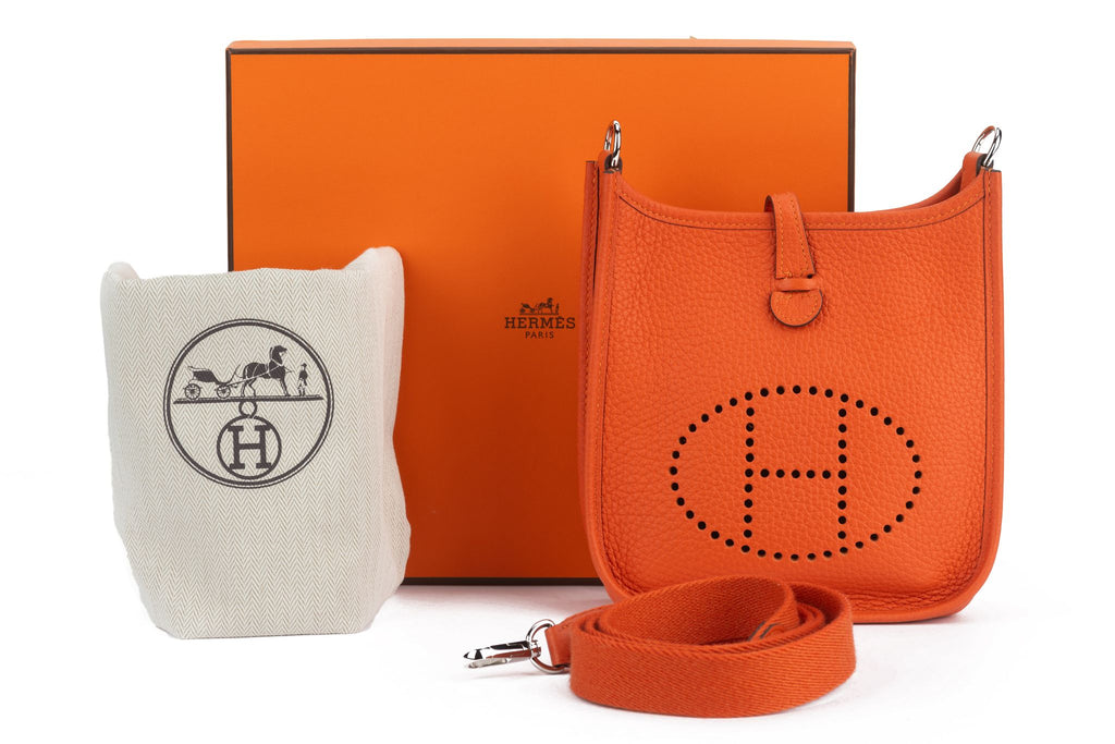 Hermes New Orange Mini Evelyne Bag