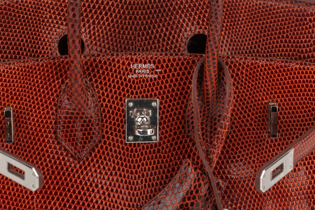 Hermès Birkin 25 Brique Lizard Palladium