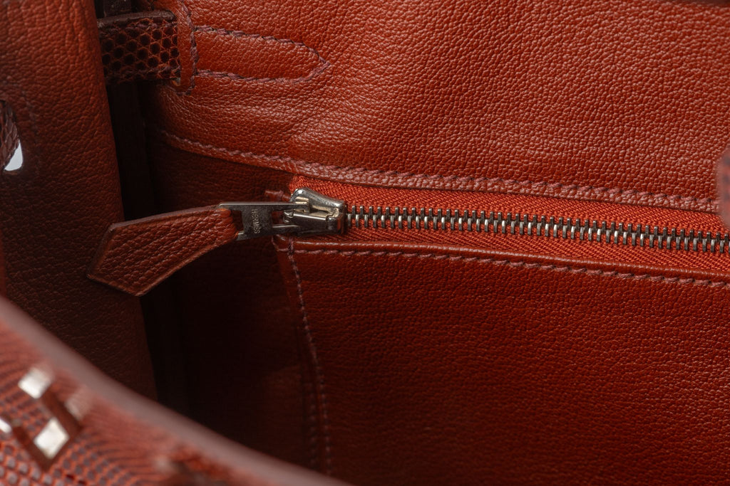 Hermès Birkin 25 Brique Lizard Palladium
