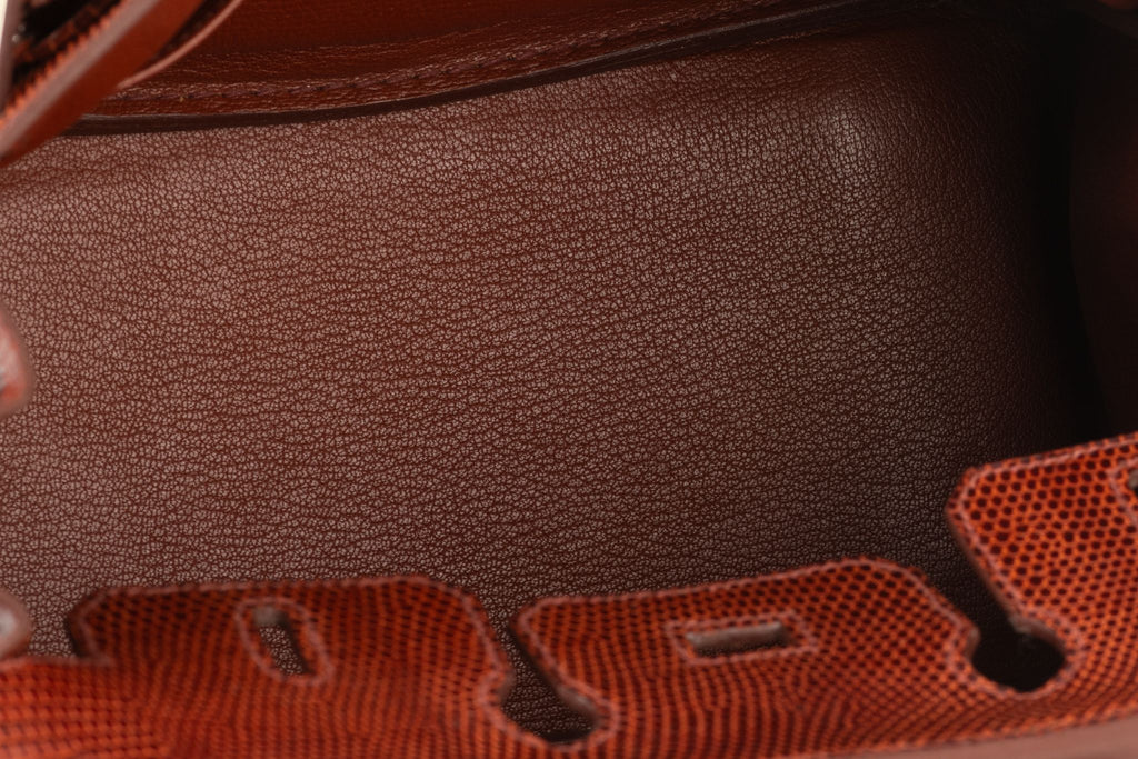 Hermès Birkin 25 Brique Lizard Palladium