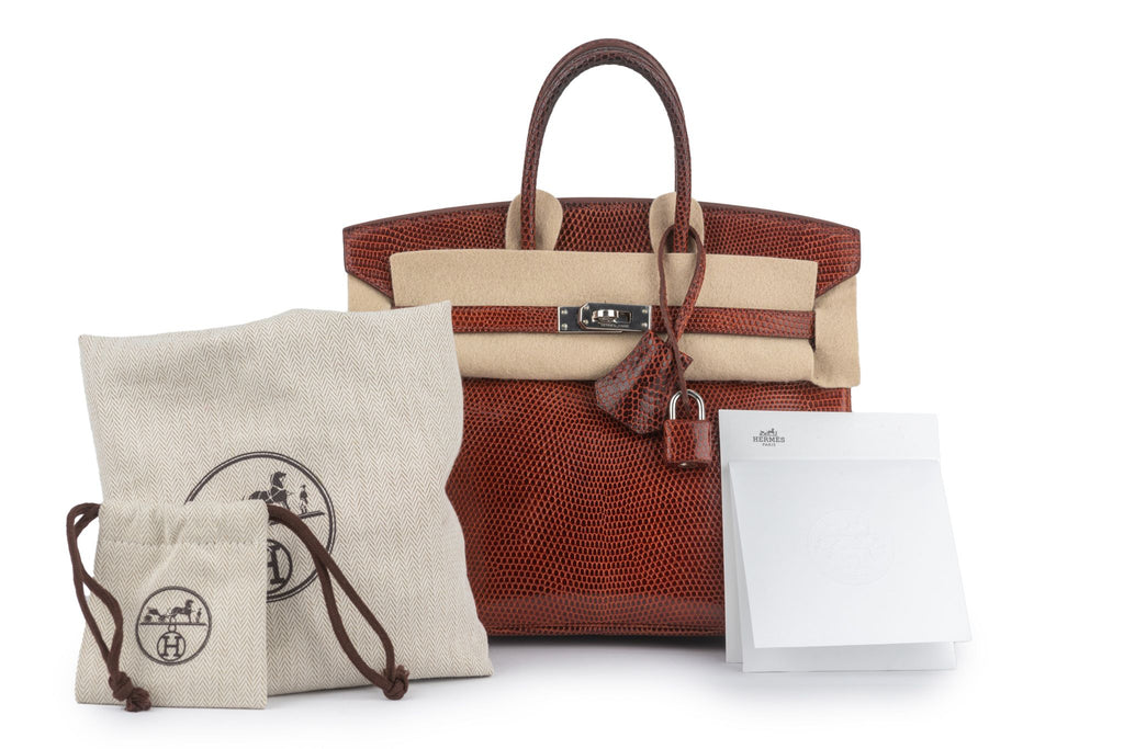 Hermès Birkin 25 Brique Lizard Palladium