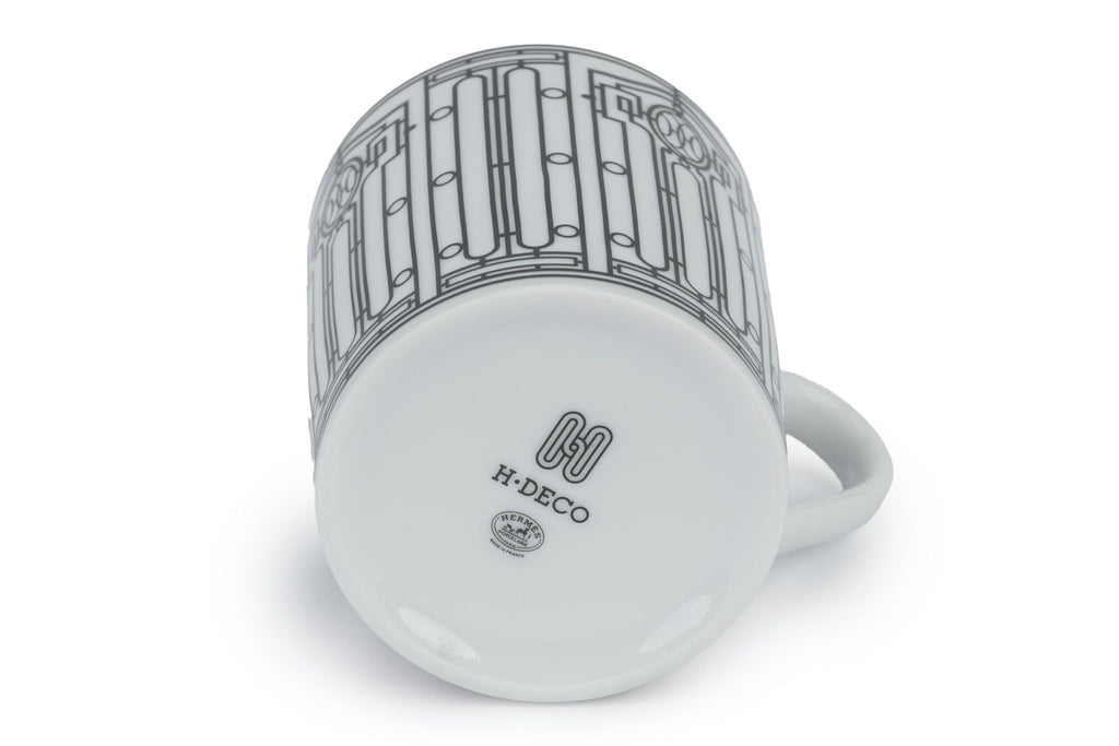Hermès New Black Porcelain H Deco Mug
