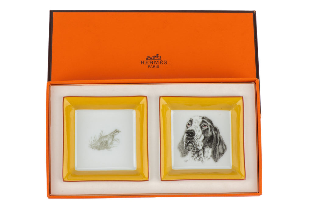 Hermès Pair Braque Vintage Mini Ashtrays