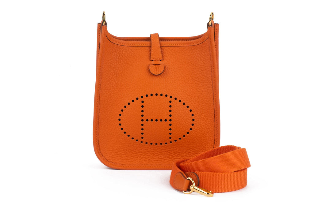 Hermès New Orange Mini Evelyne Gold