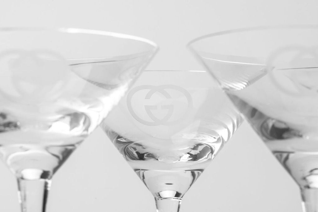 Gucci Set Of 5 Crystal Martini Glasses