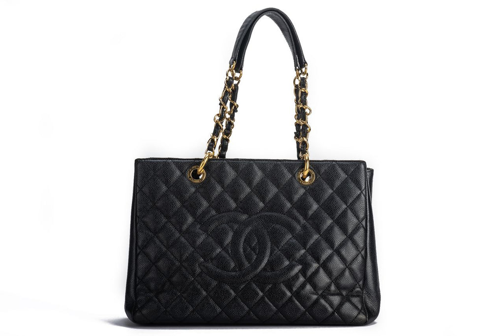Chanel GMT Black Caviar Gold Shopper