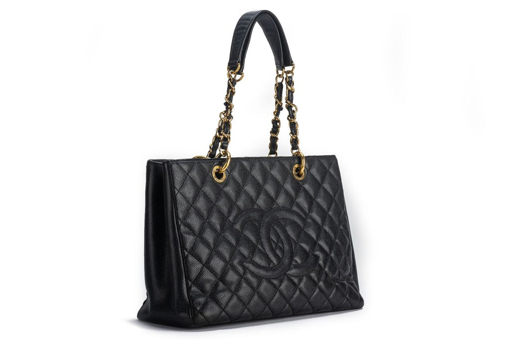 Chanel GMT Black Caviar Gold Shopper