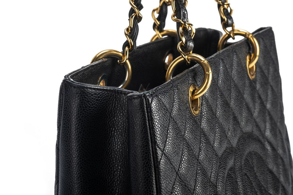 Chanel GMT Black Caviar Gold Shopper