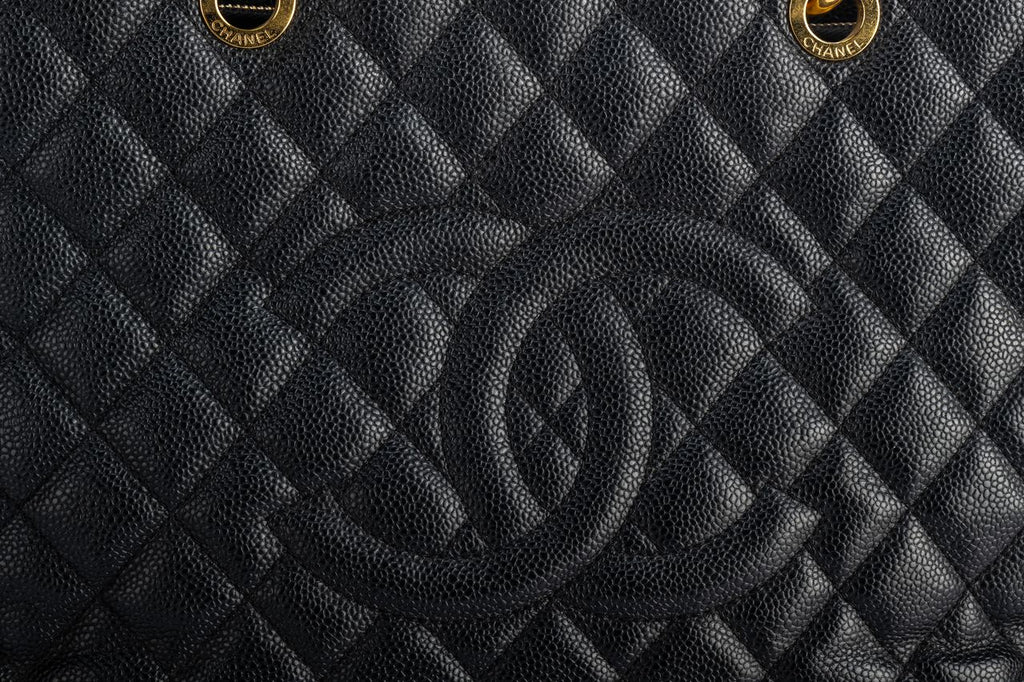 Chanel GMT Black Caviar Gold Shopper