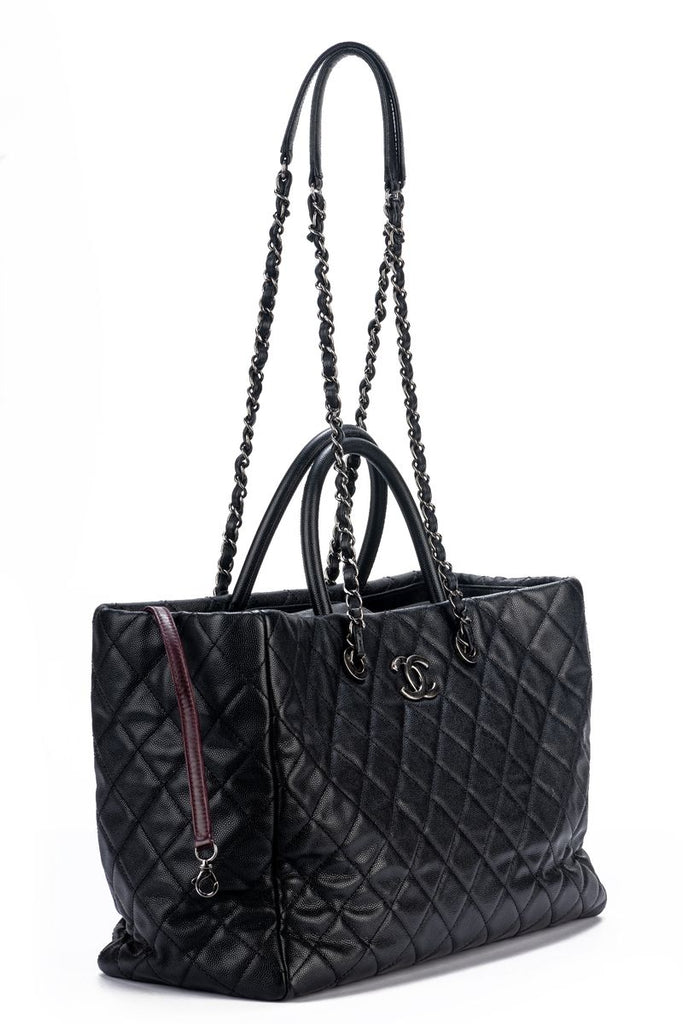 Chanel Large Black Caviar 2 Way Tote