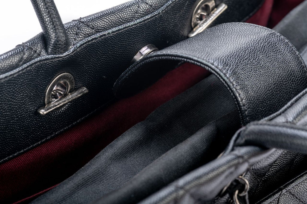 Chanel Large Black Caviar 2 Way Tote