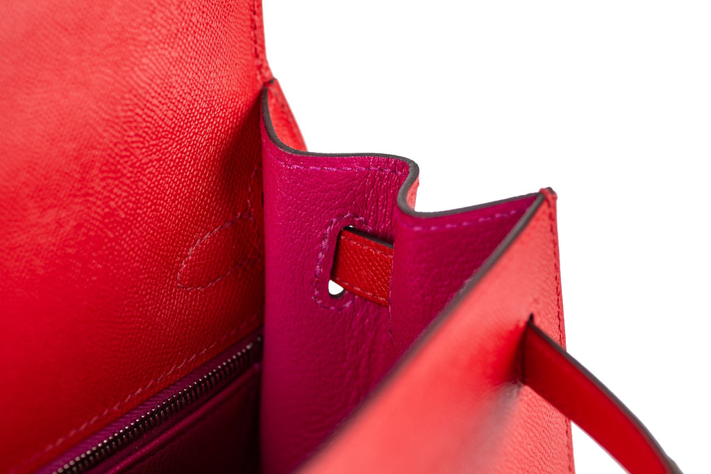Hermès Kelly Sellier Verso Rouge Piment