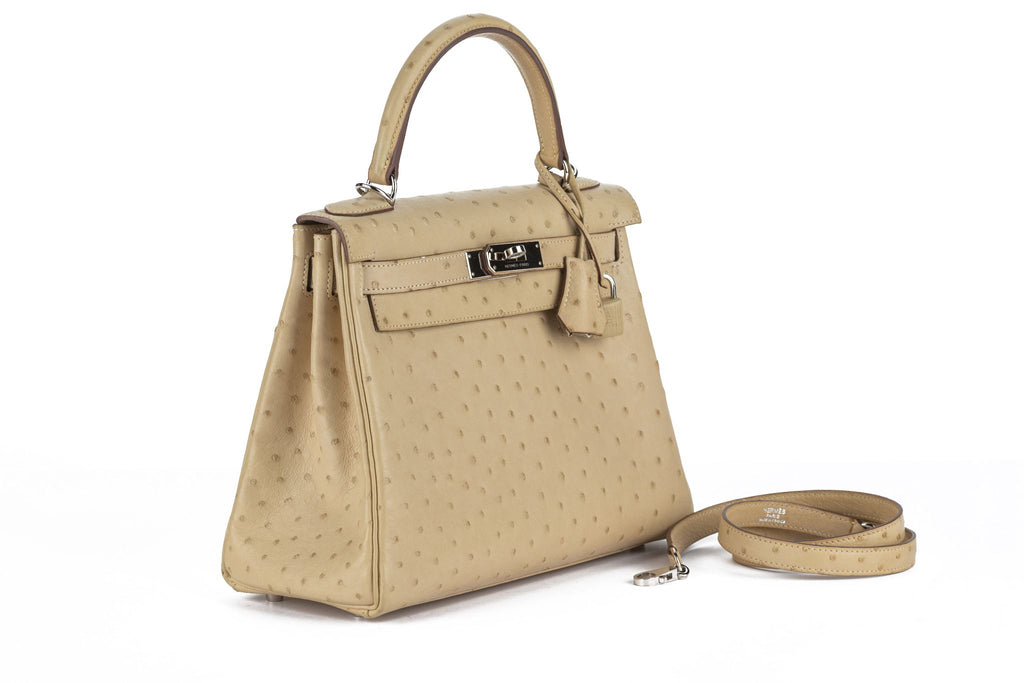 Hermès Kelly 28 Ostrich Parchemin
