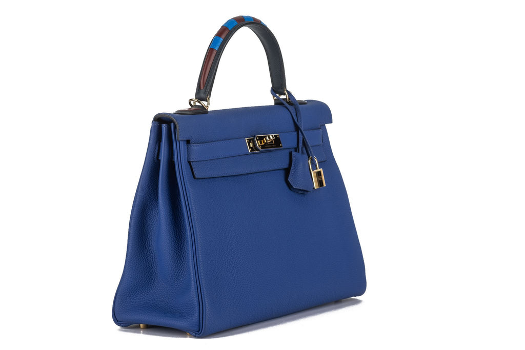 Hermès Kelly 32 Au Trot Electric Blue