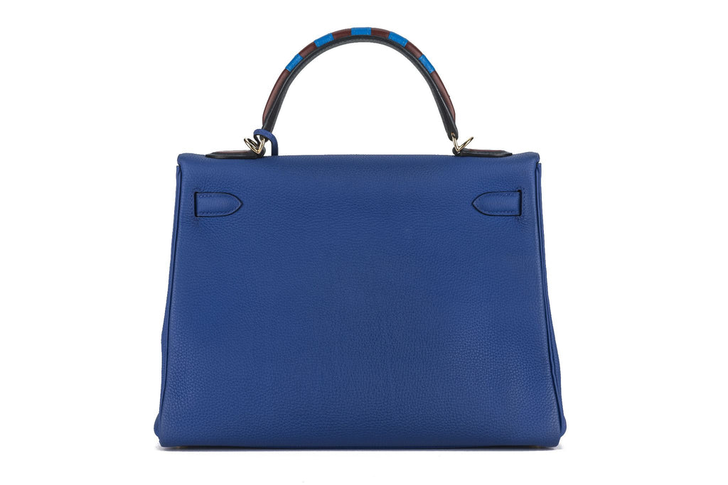 Hermès Kelly 32 Au Trot Electric Blue