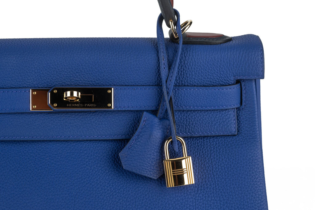 Hermès Kelly 32 Au Trot Electric Blue