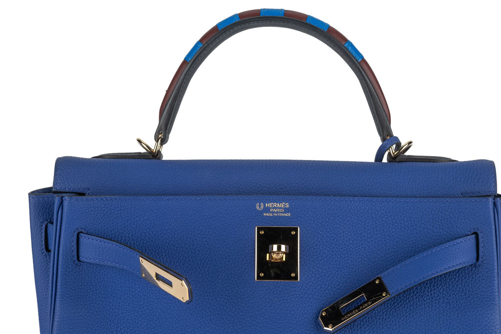 Hermès Kelly 32 Au Trot Electric Blue