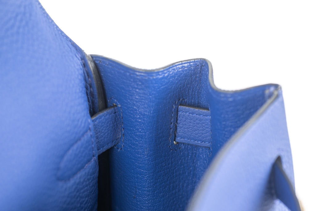 Hermès Kelly 32 Au Trot Electric Blue