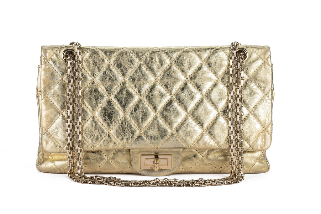 Chanel Gold Metallic Reissue 227 Double