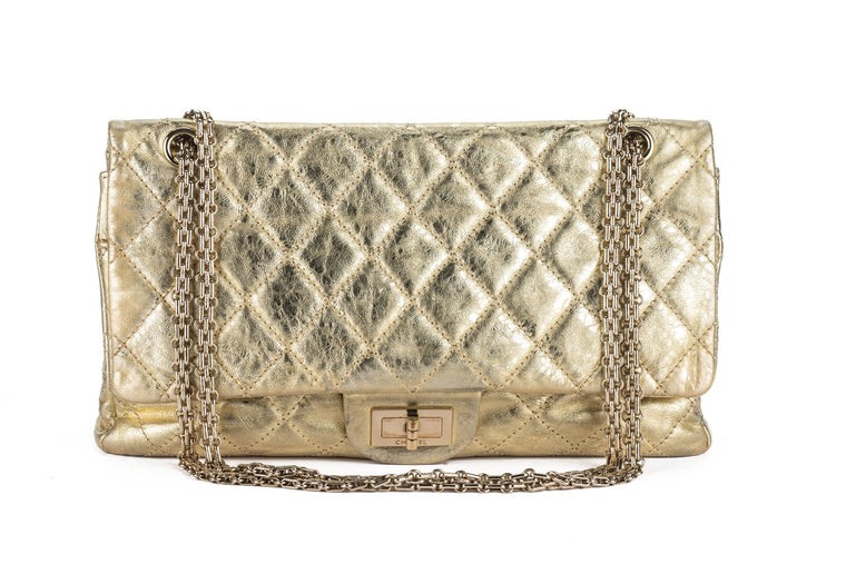 Chanel Gold Metallic Reissue 227 Double