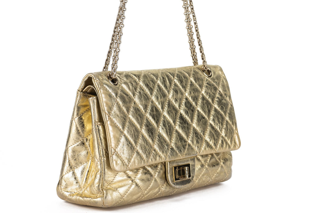 Chanel Gold Metallic Reissue 227 Double