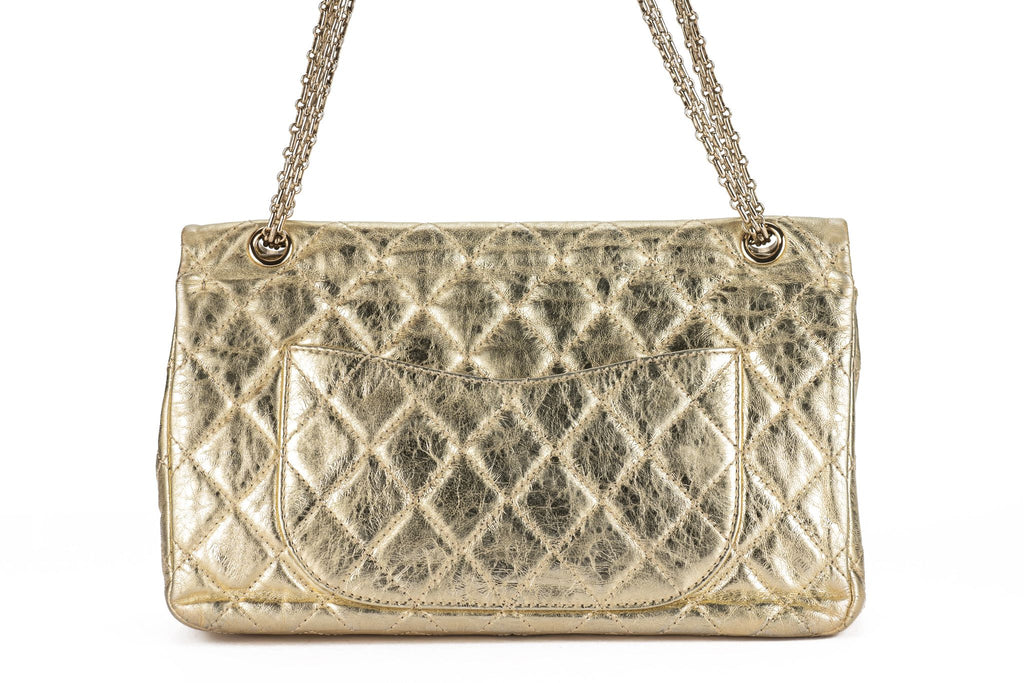 Chanel Gold Metallic Reissue 227 Double