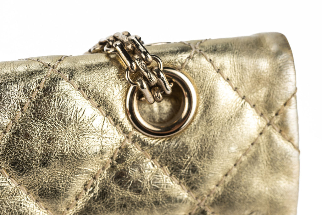 Chanel Gold Metallic Reissue 227 Double