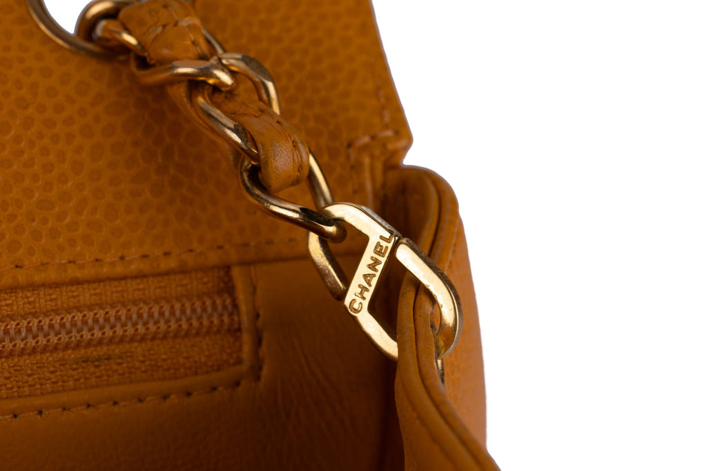 Chanel Turn-Lock Chain Bag Mustard