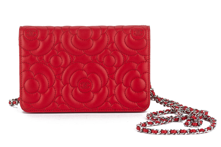 Chanel Caviar Camellia Wallet on Chain