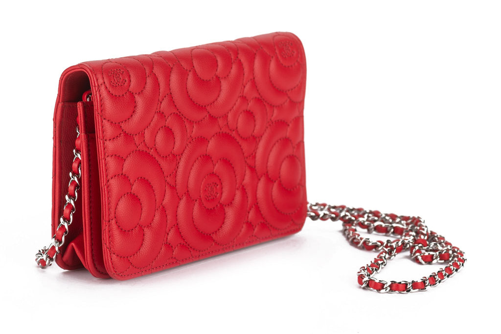 Chanel Caviar Camellia Wallet on Chain