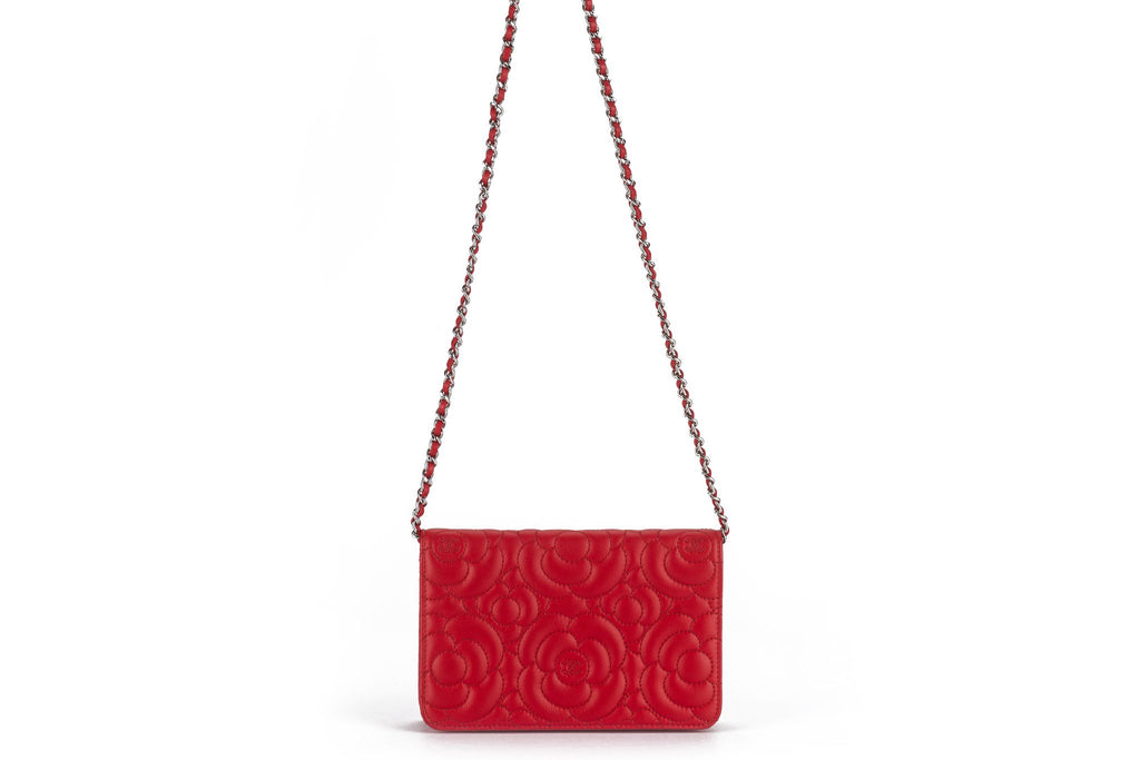 Chanel Caviar Camellia Wallet on Chain