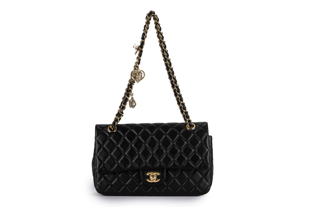 Chanel Black Lambskin Quilted Valentine