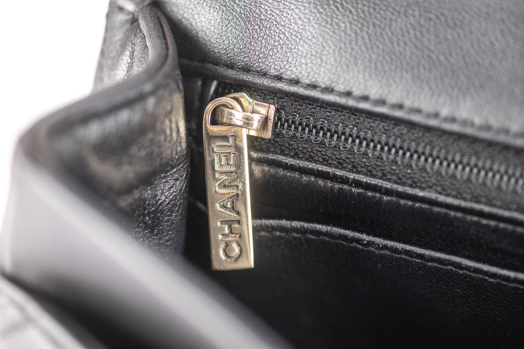 Chanel Black Lambskin Quilted Valentine