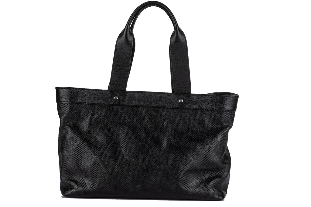 Chanel CC Perforated Leather Black Tote
