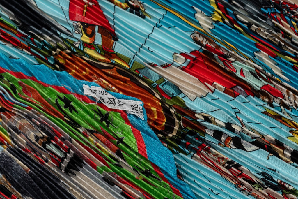 Hermès Turquoise Pleated Kachinas Scarf